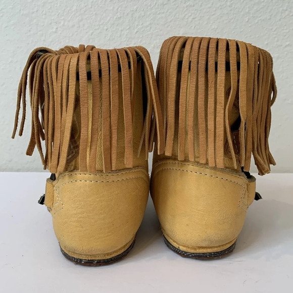 Vintage 70s OOAK Handmade Bald Mountain Moccasins Ankle Boot Renn Faire Festival - Picture 6 of 15